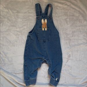 Joules Blue Denim Overalls with Bunny 3-6 Months